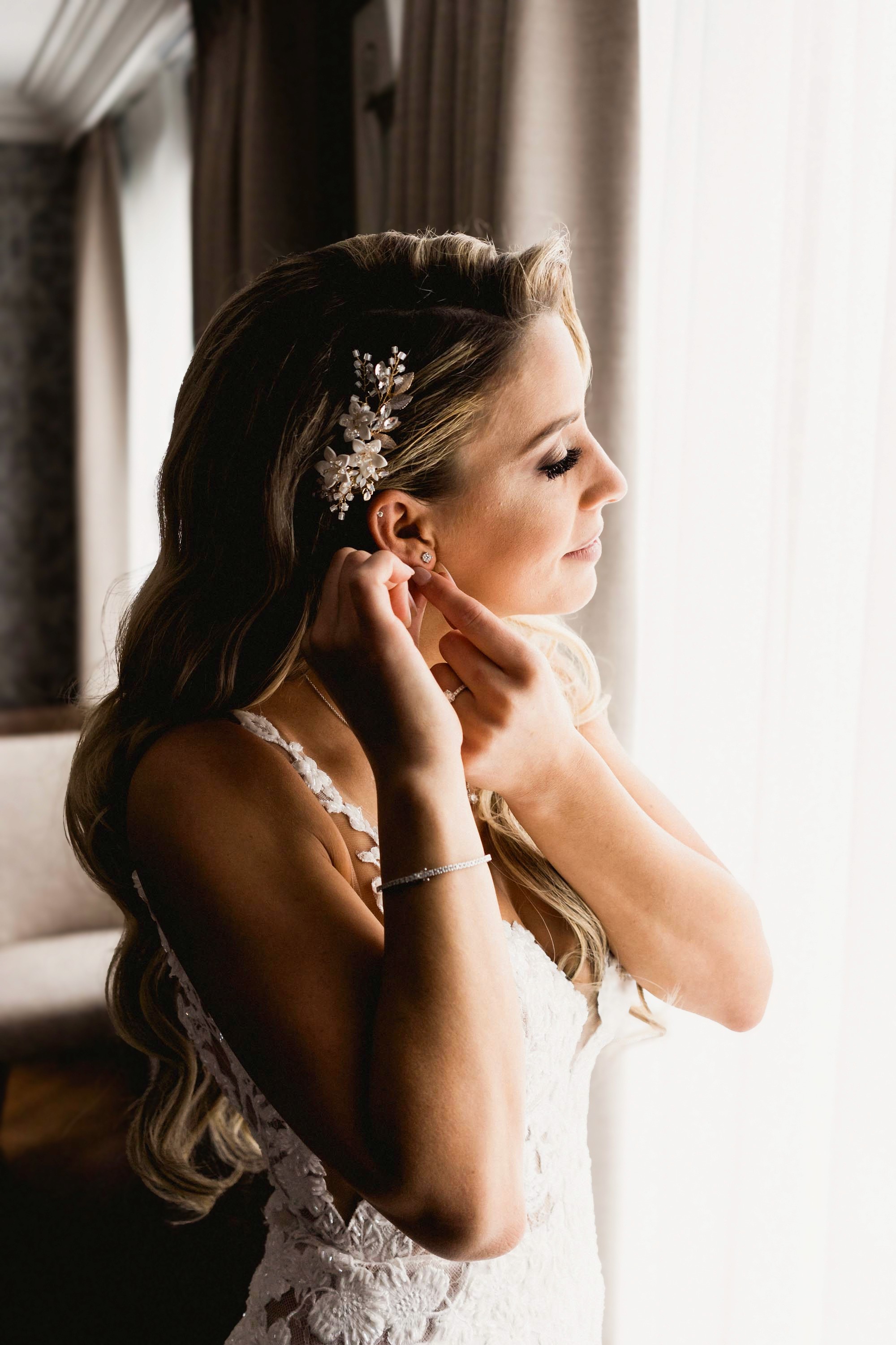 Bride getting ready