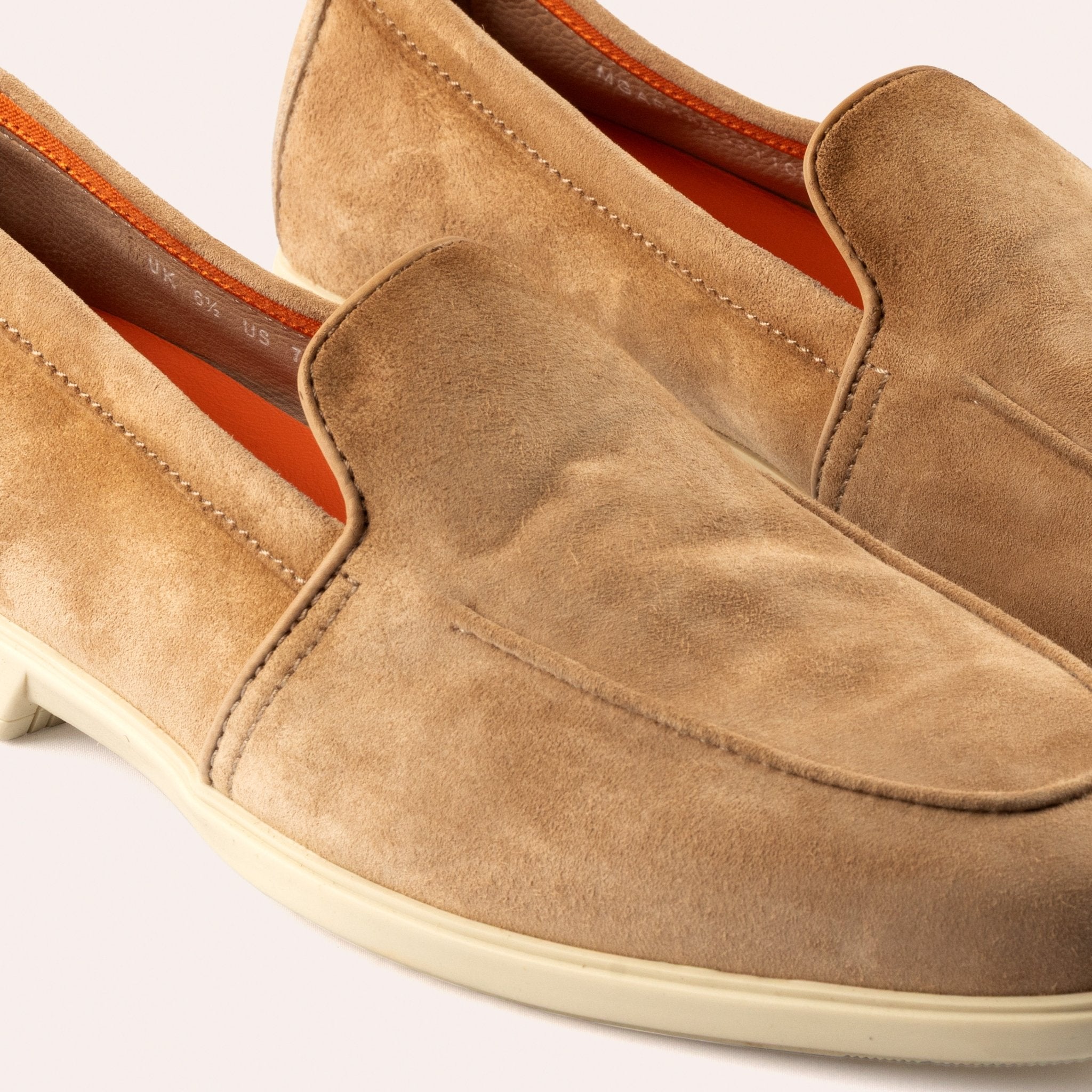 Men's beige suede Summer loafer - Mandelli UK