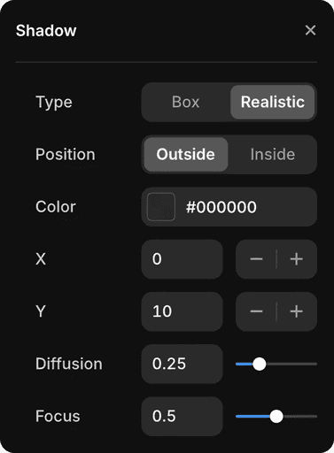 Shadow properties in Framer