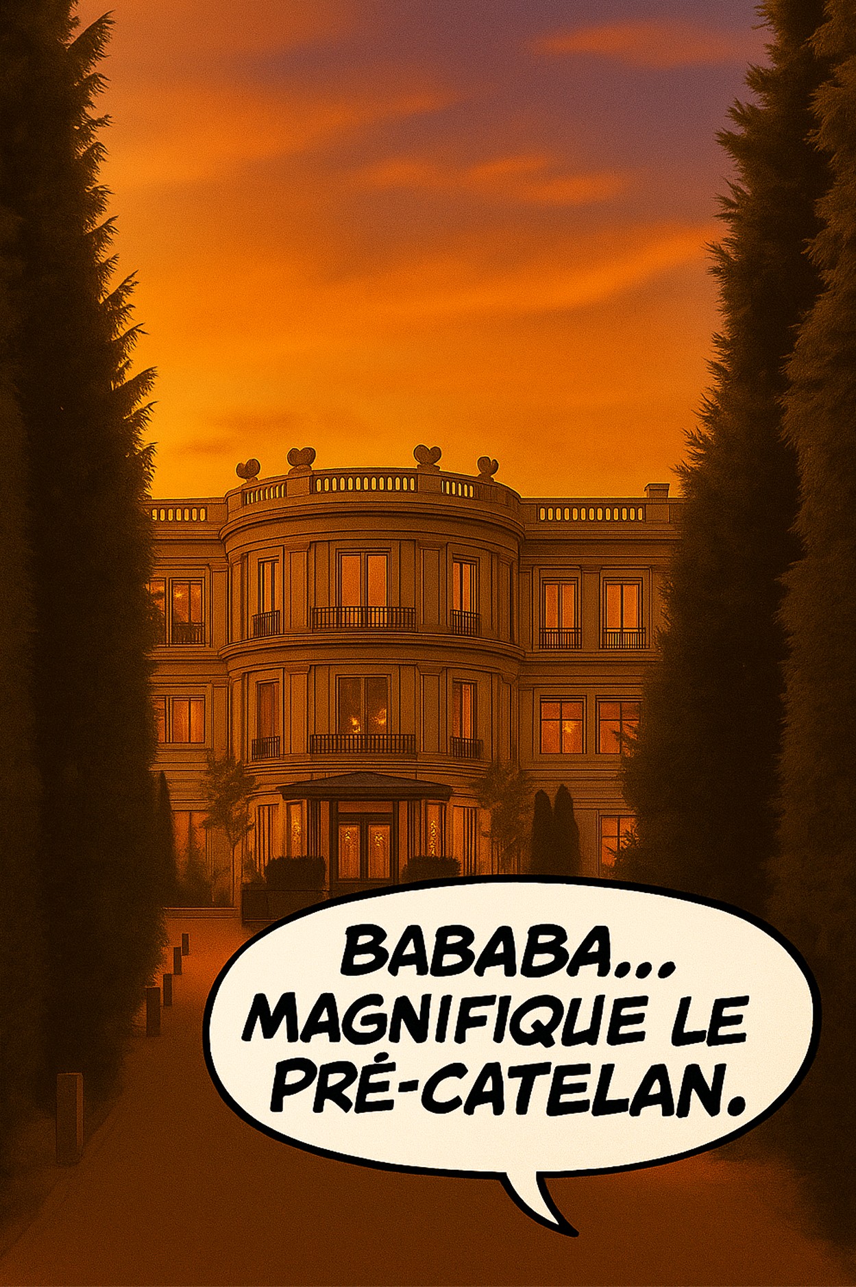 Woman in red outfit poses by a red telephone booth.