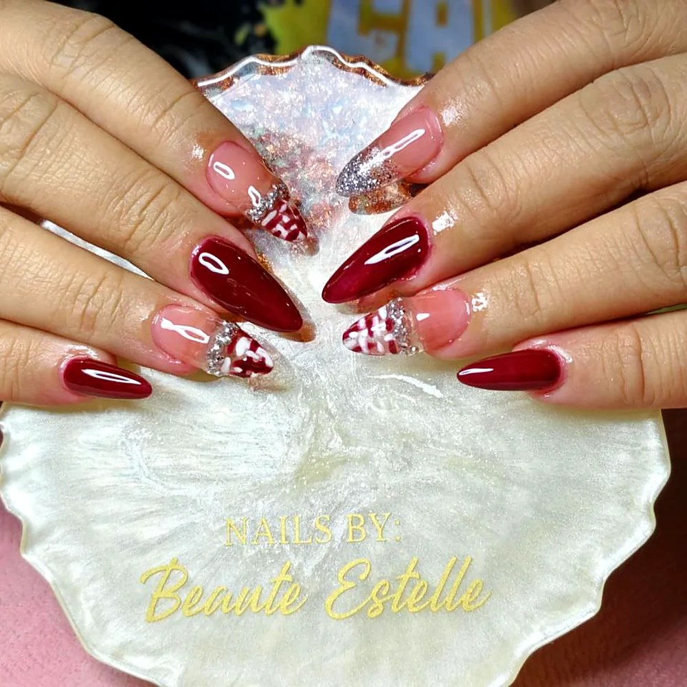 Bold burgundy stiletto