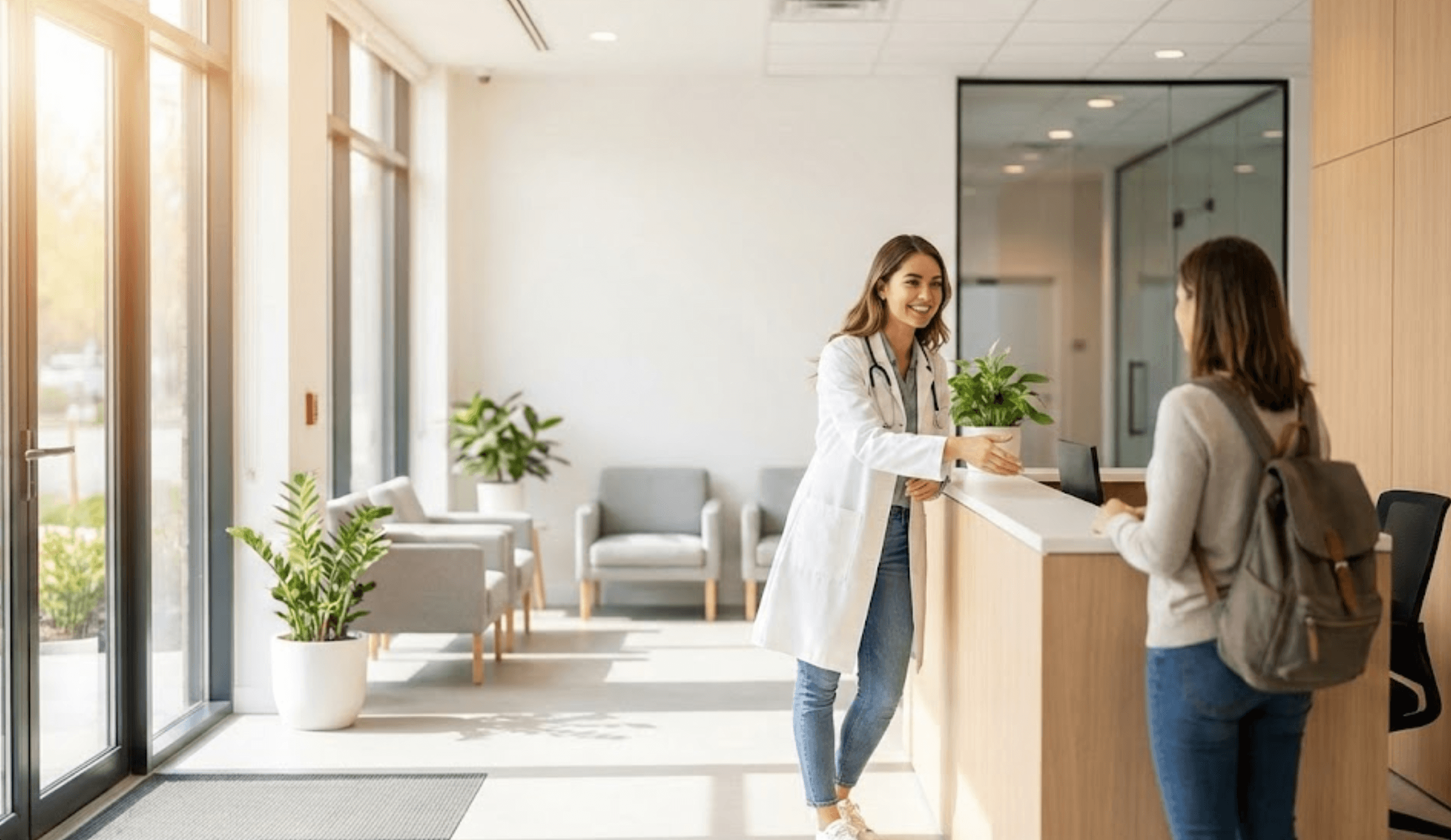 Ärztin in moderner Arztpraxis