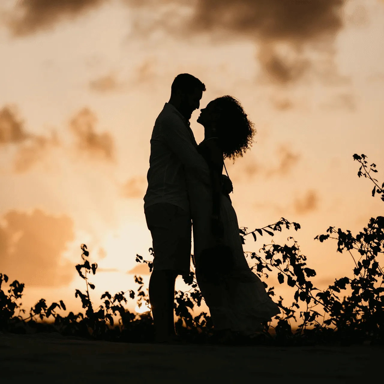 A couple holding together
