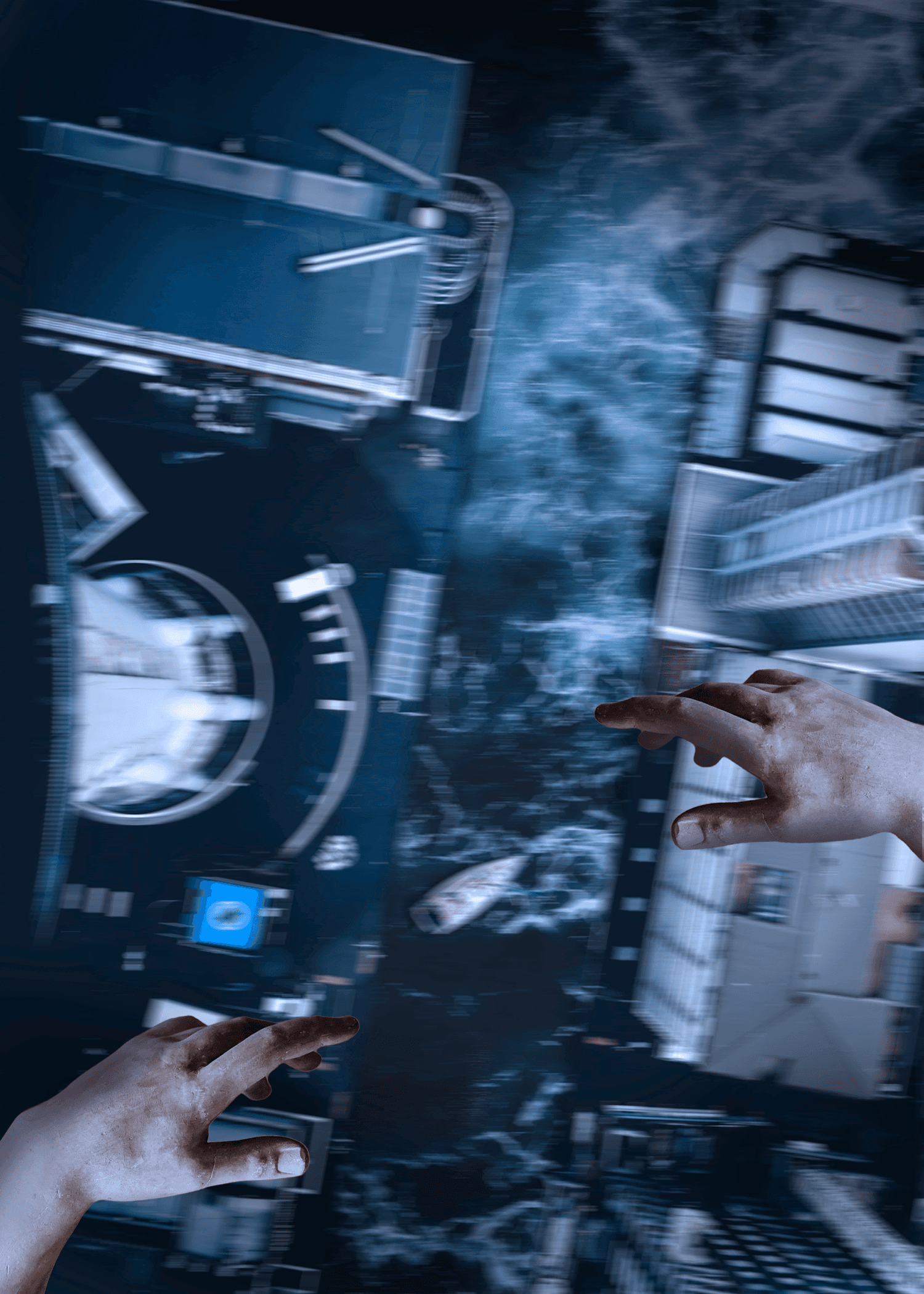 Black and white wave