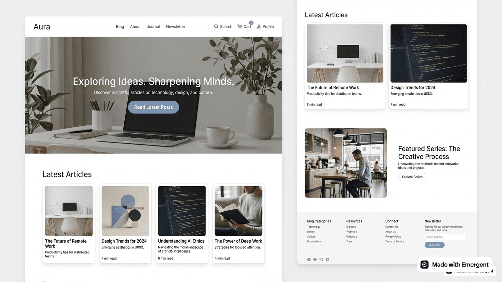 blog website made with emergent
