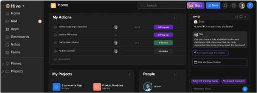 Hive AI project management dashboard