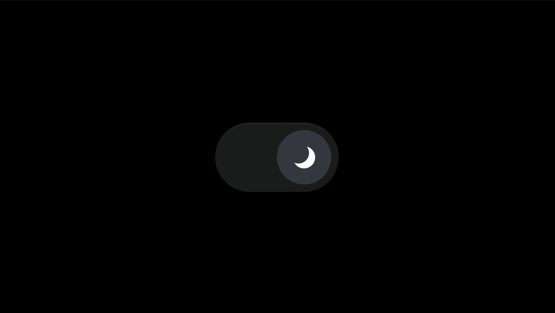 Dark mode toggle switch with moon icon enabled