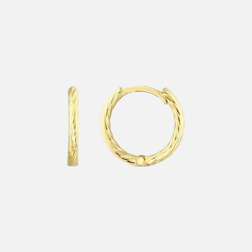 Assos Pırlanta 14 Ayar Altın Tasarım Şık Halka Küpe Modeli