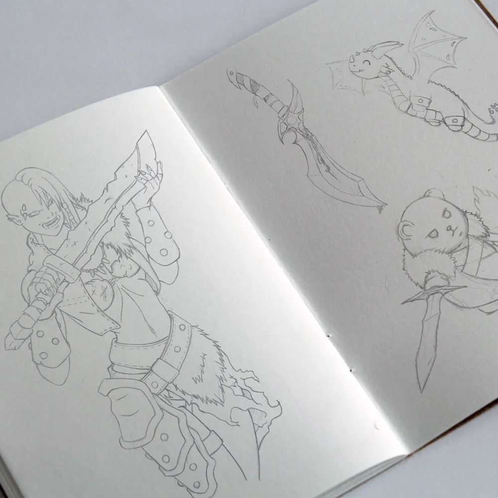 croquis d'illustration pour la marque heroes stuff