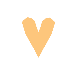 A simple, light orange heart icon on a dark teal background.