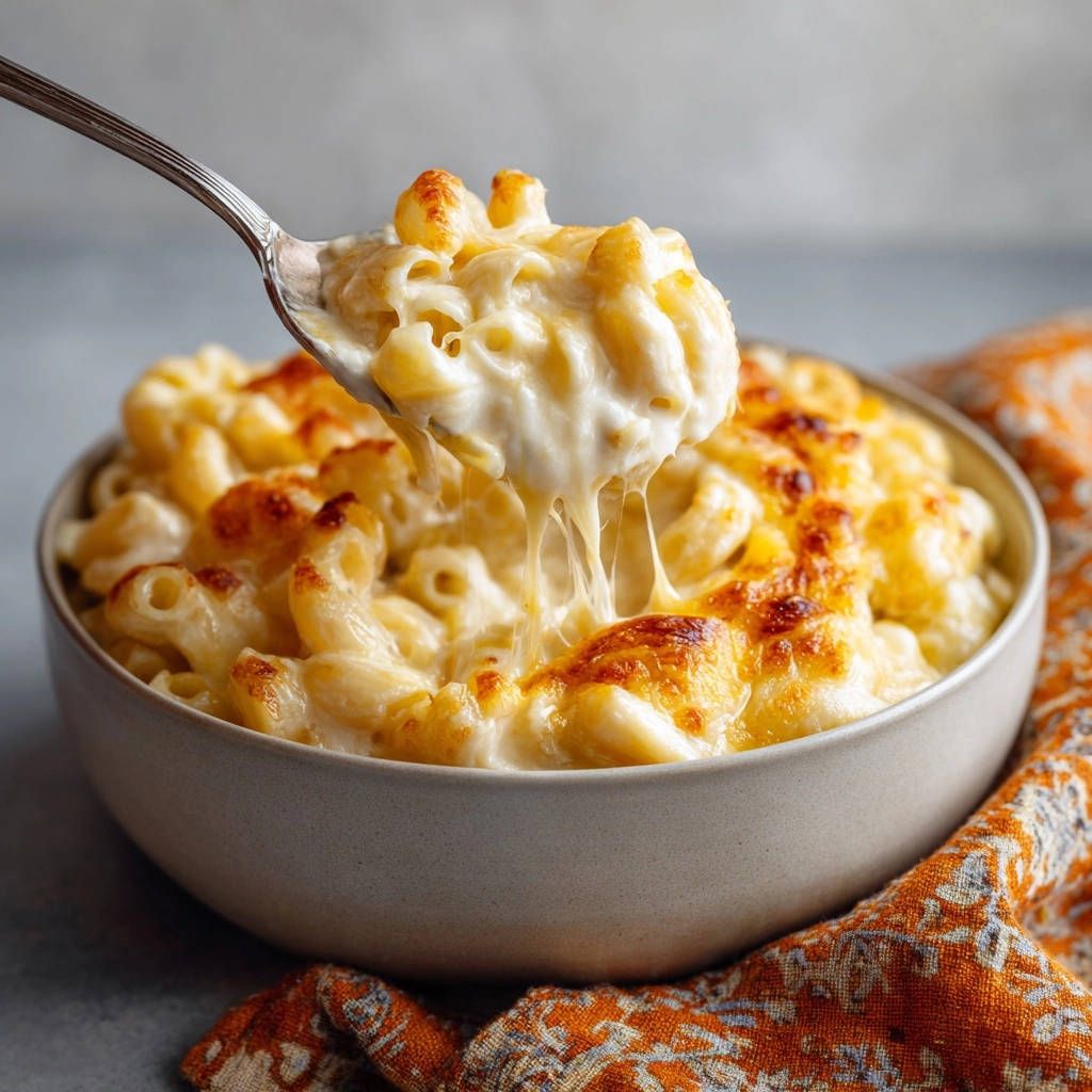 Mac and Cheese from Pasta 9 Toronto made with oven-baked macaroni blended with rich cheeses.