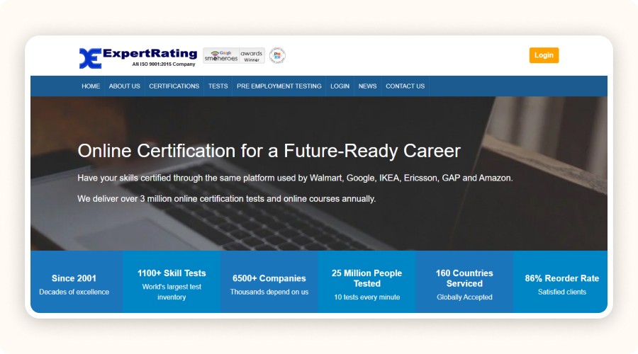 ExpertRating homepage