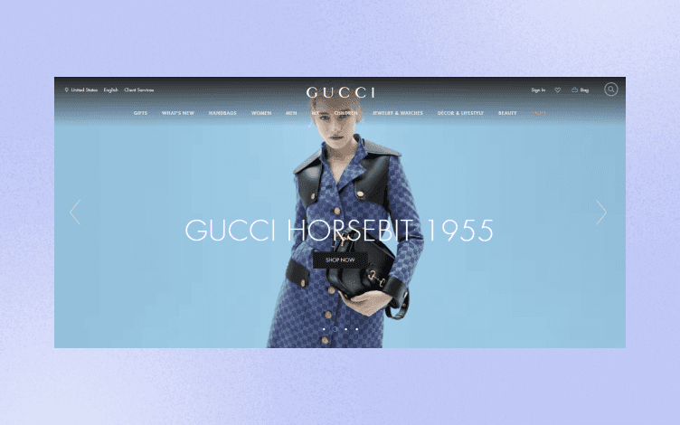 A banner image on a fashion website.
