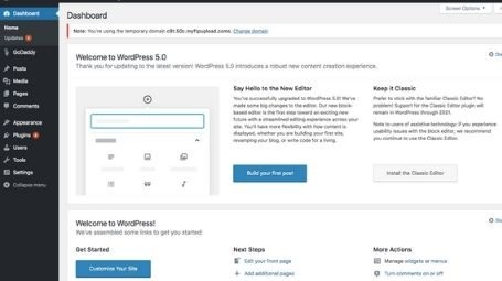 Dashboard Wordpress
