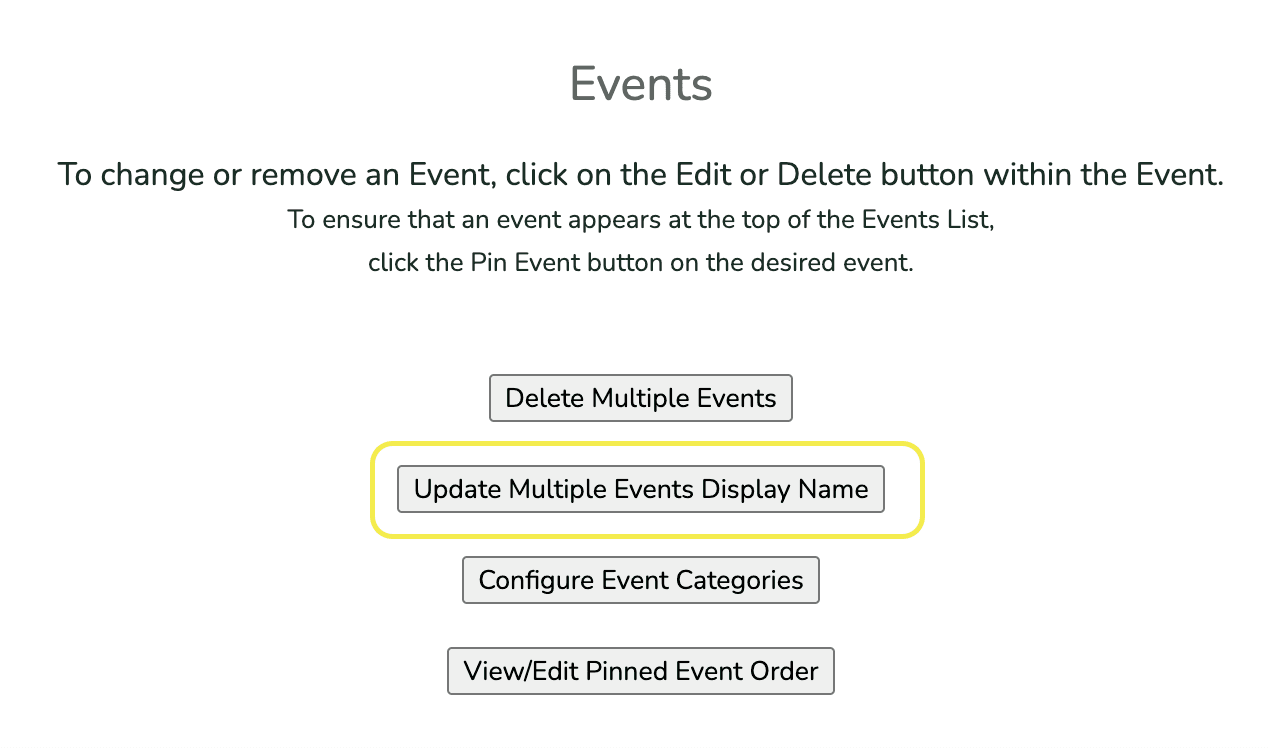 the mass update button highlighted in the ForeTees system