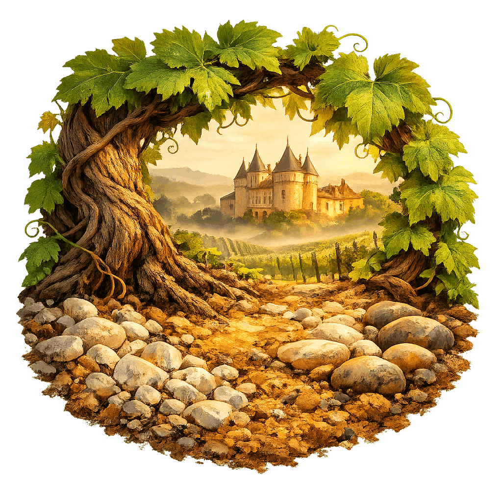 Detailed graphic of the Sauternes wine region.