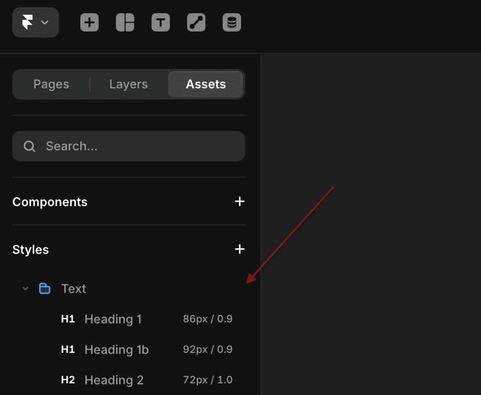 Changing the font in Assets in Framer