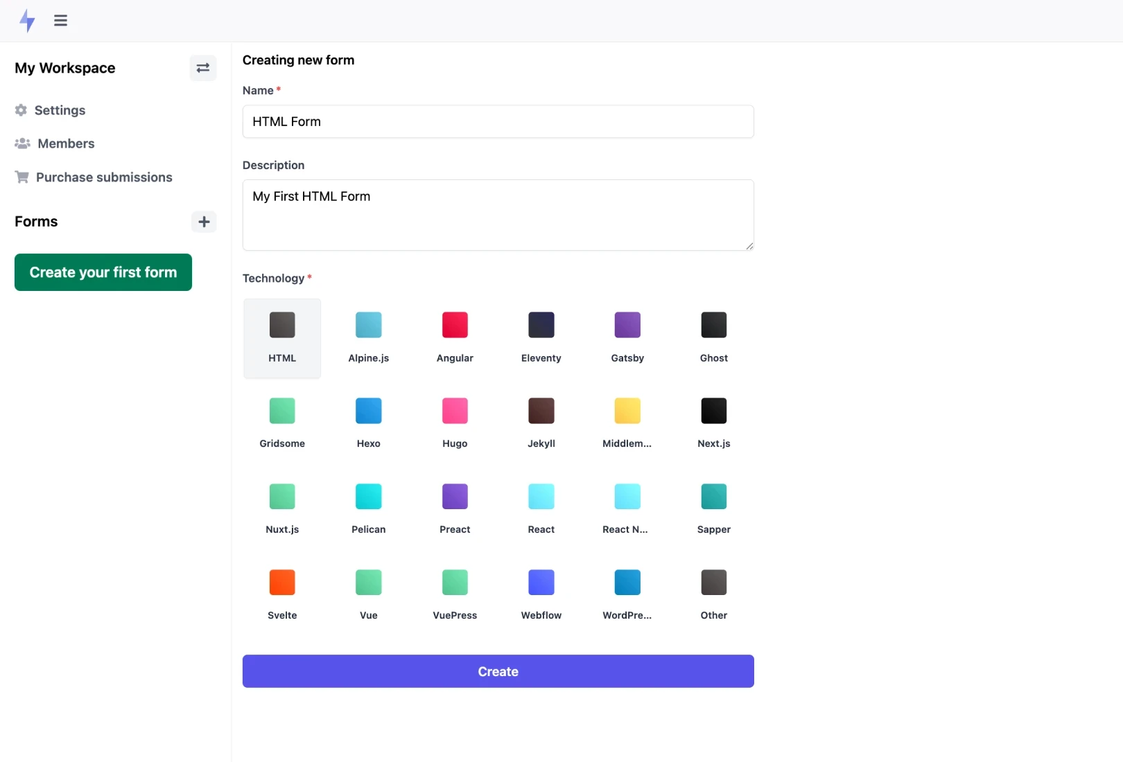 Formspark에서 Form ID를 복사하는 방법을 설명합니다.