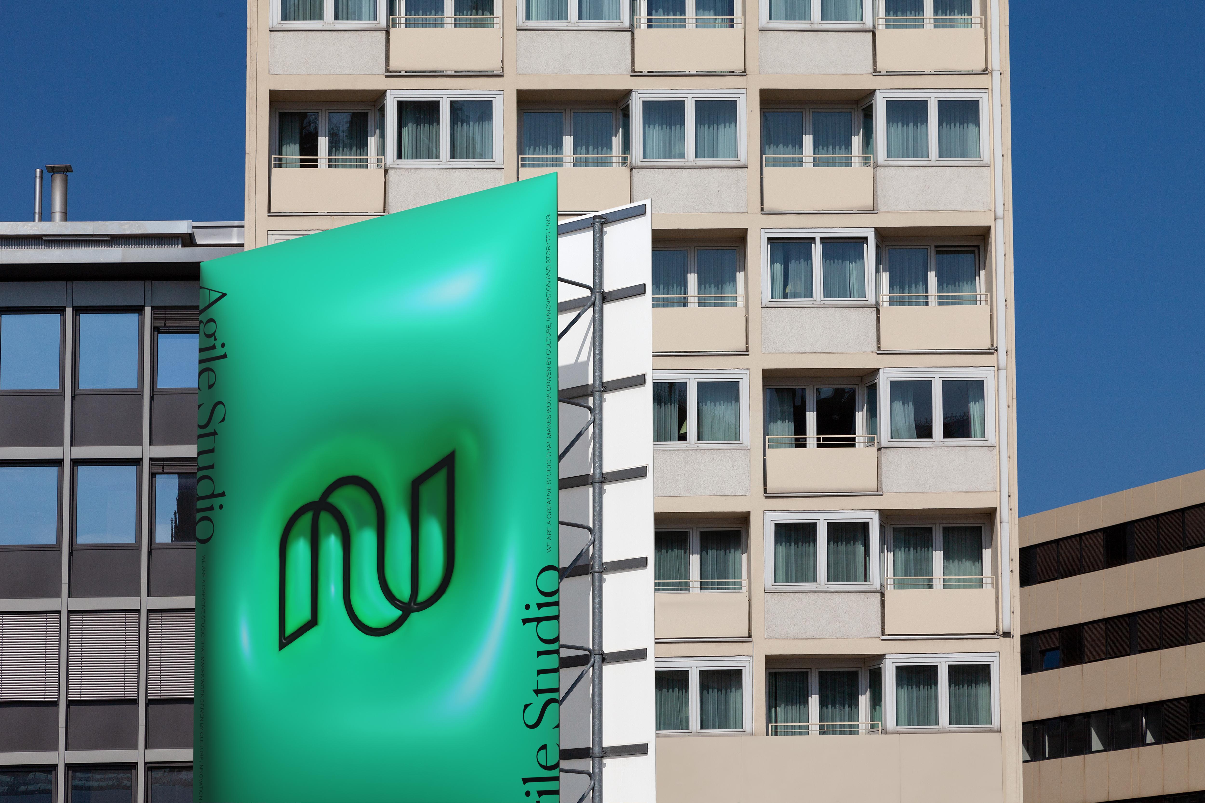 tipota design studio branding of inflated logo on out of home