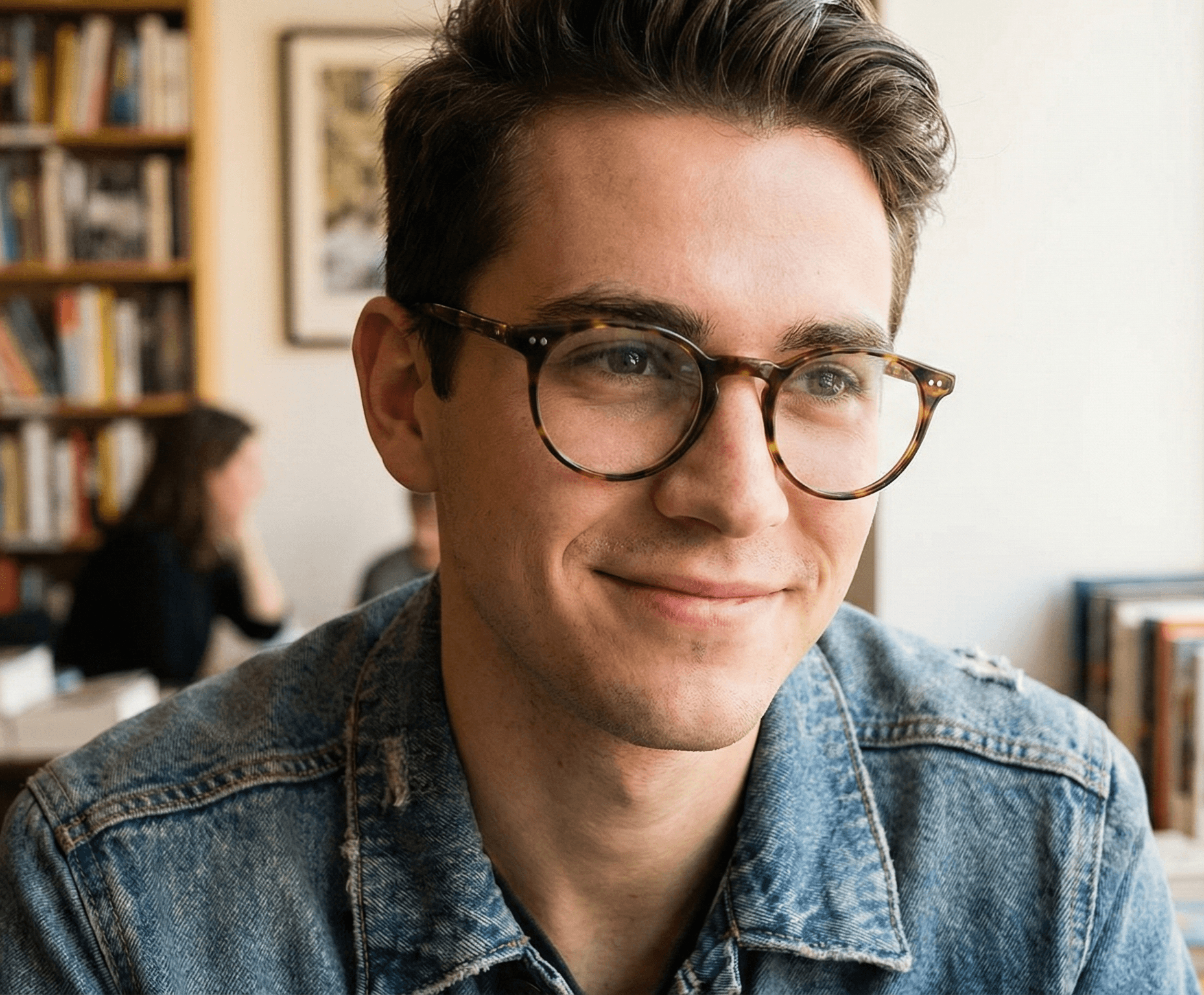 young man on glasses