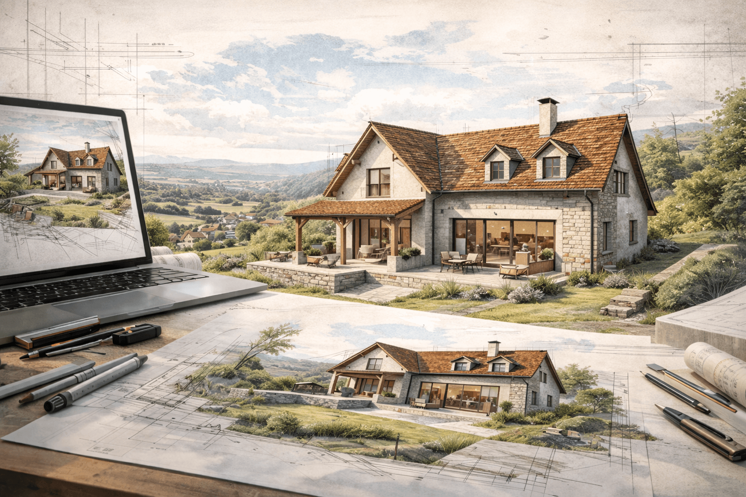 Esquisse 3D architecte