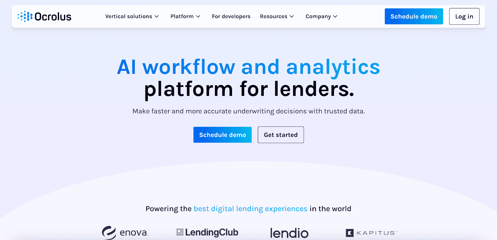 Ocrolus website homepage