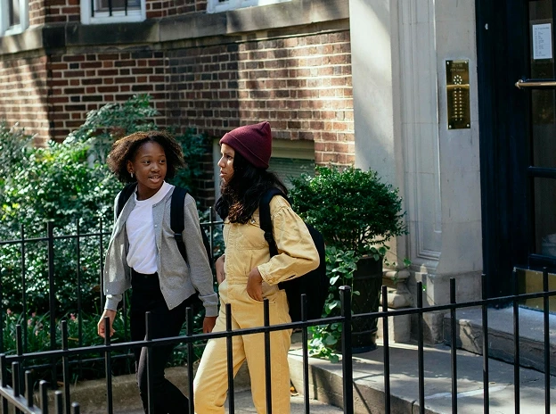 children walking to school