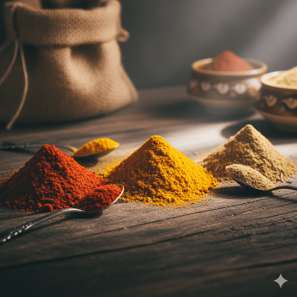 Three High demand spices from freshy food ingredients