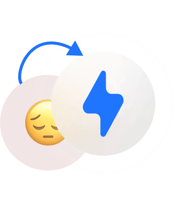 Casa Verde Framer Template: Emoji and arrow on blue icon background.