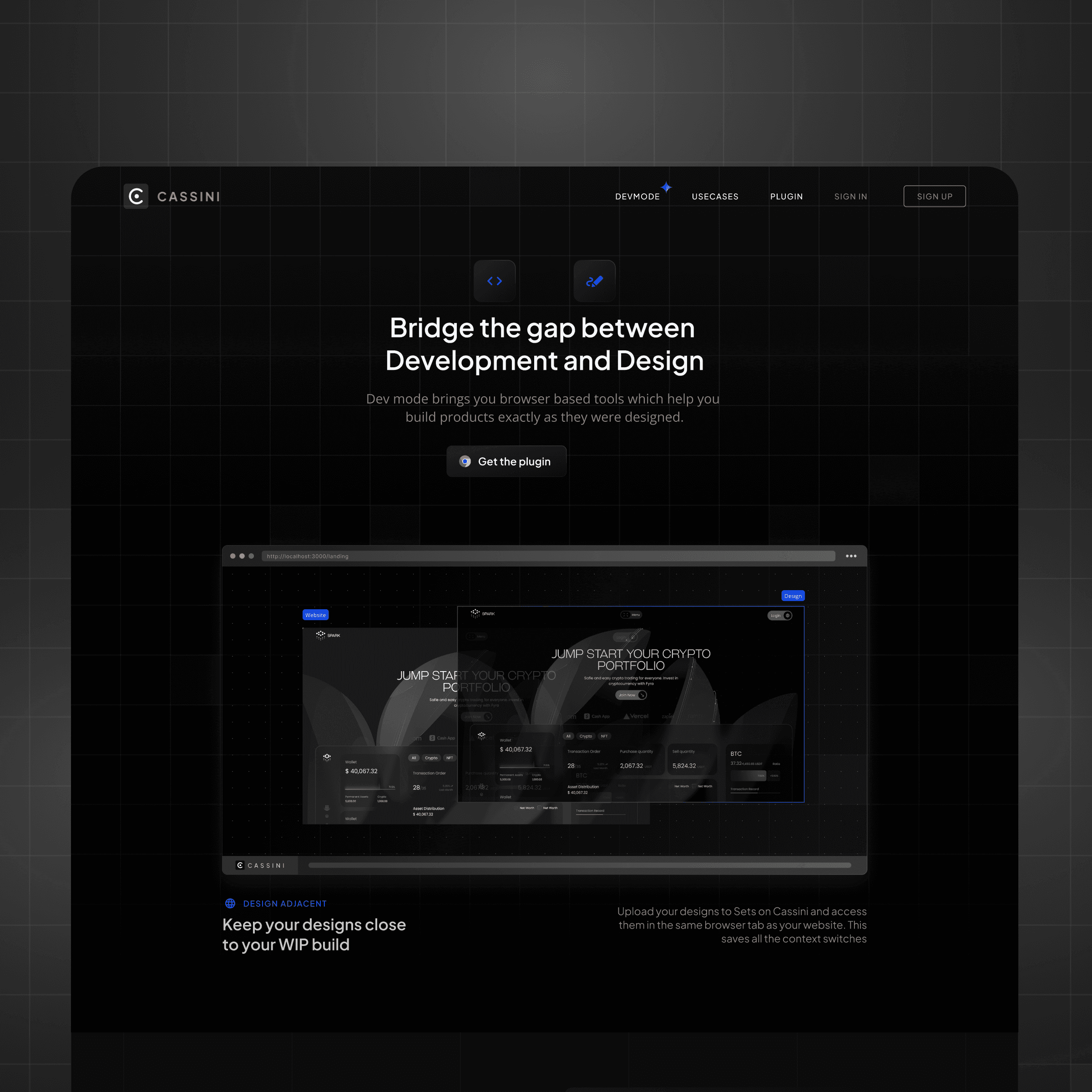 Cassini's landing page