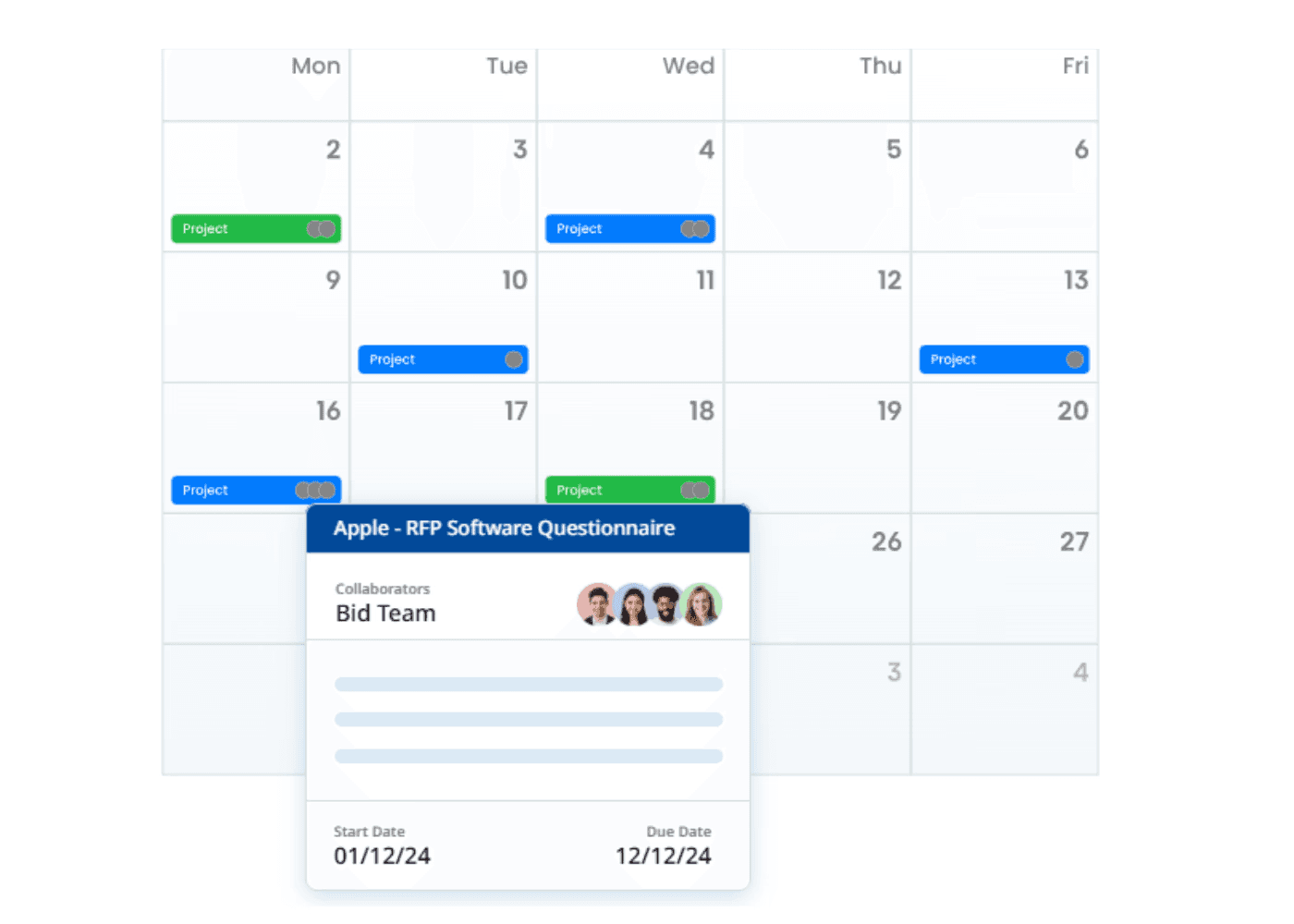 work load calendar