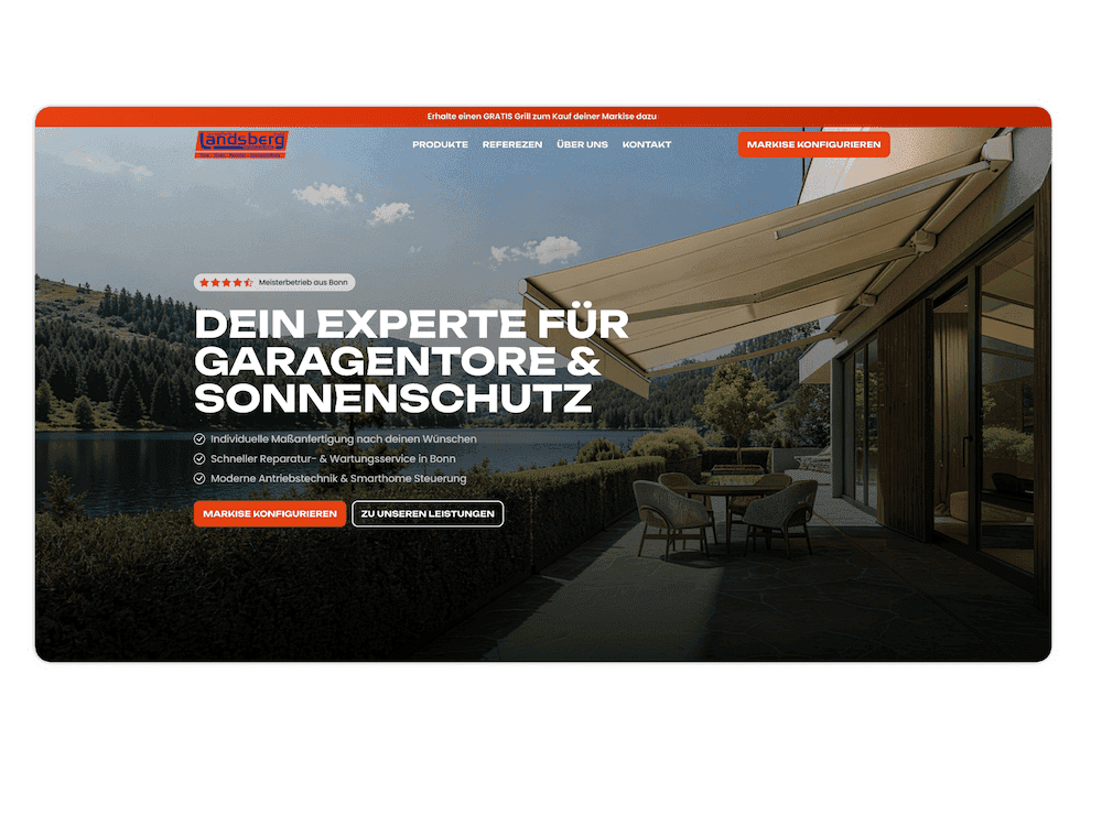 Screenshot der neuen Website Erstellung für Wash&Care aus Bonn