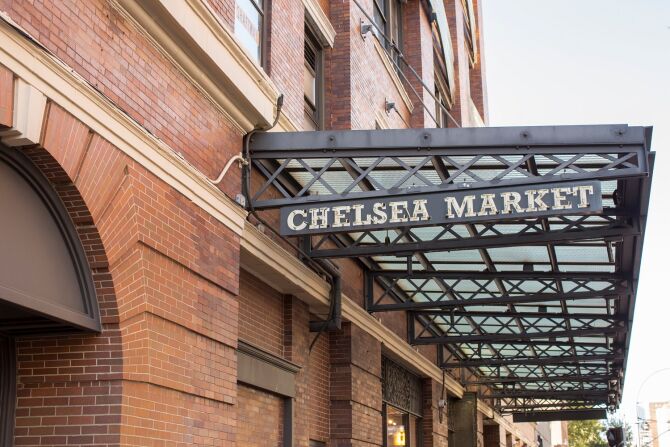 Enjoy food at a Chelsea Market