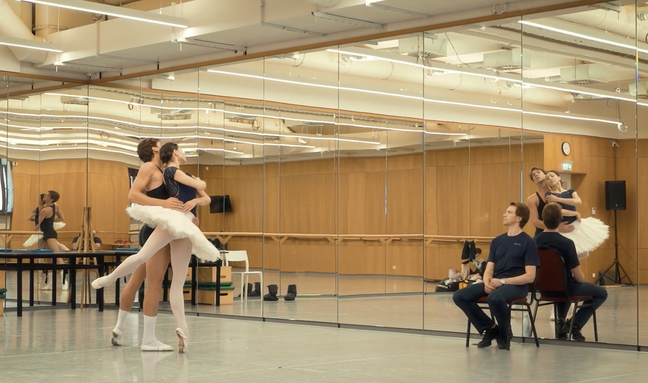 Stanislav Belyaevsky working with dancers in rehearsal
