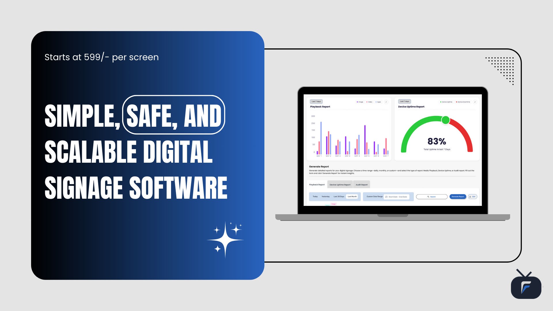 Flickerwall pricing starts at ₹599 per screen