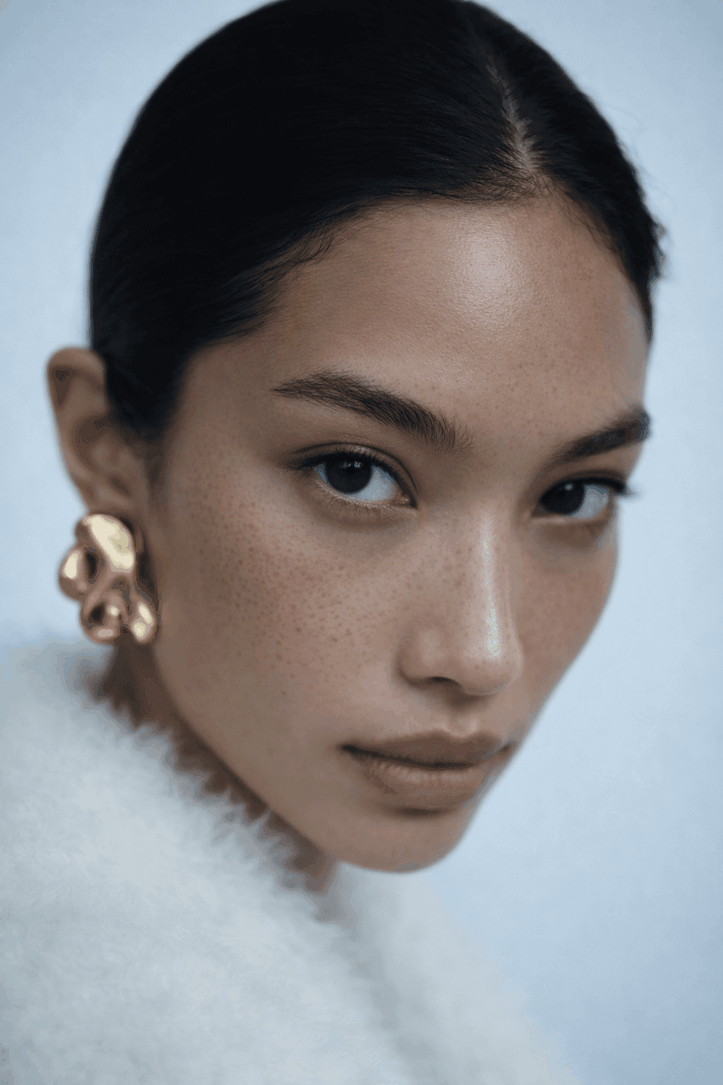 Black and white photo of man posing on camera