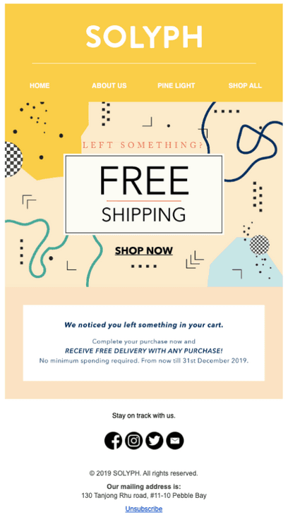 Example Solyph: cart abandonment email sequence