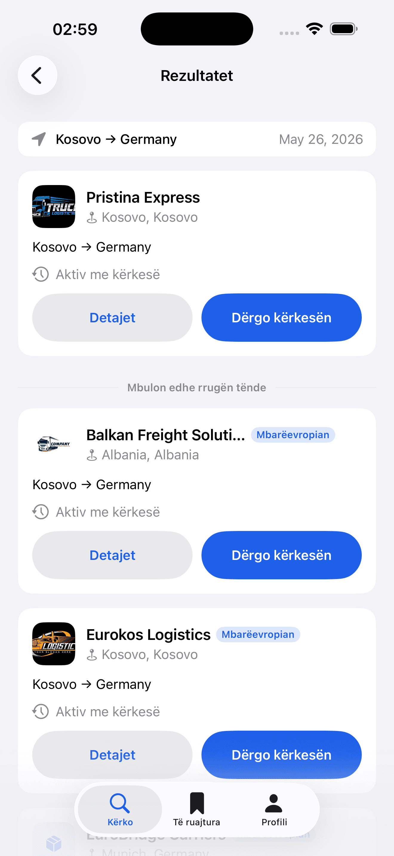 Transport nga Kosova për Evrope dhe anasjelltas