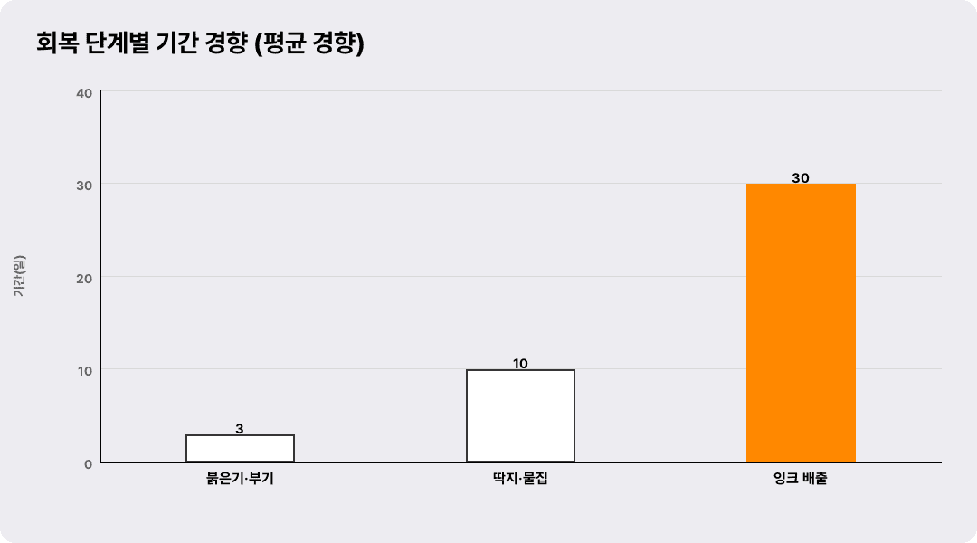 회복 단계별 기간 경향 (평균 경향)