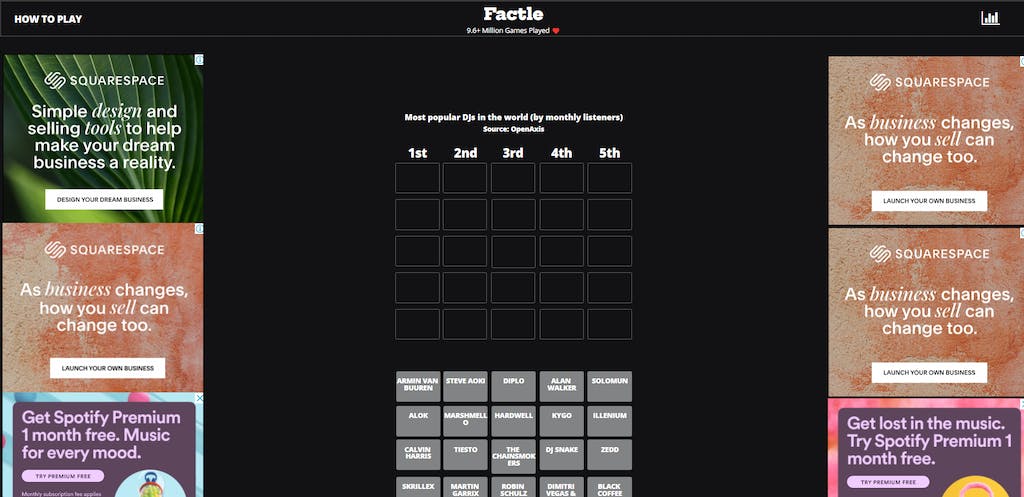 Factle is a no code game app that was built on Bubble.io