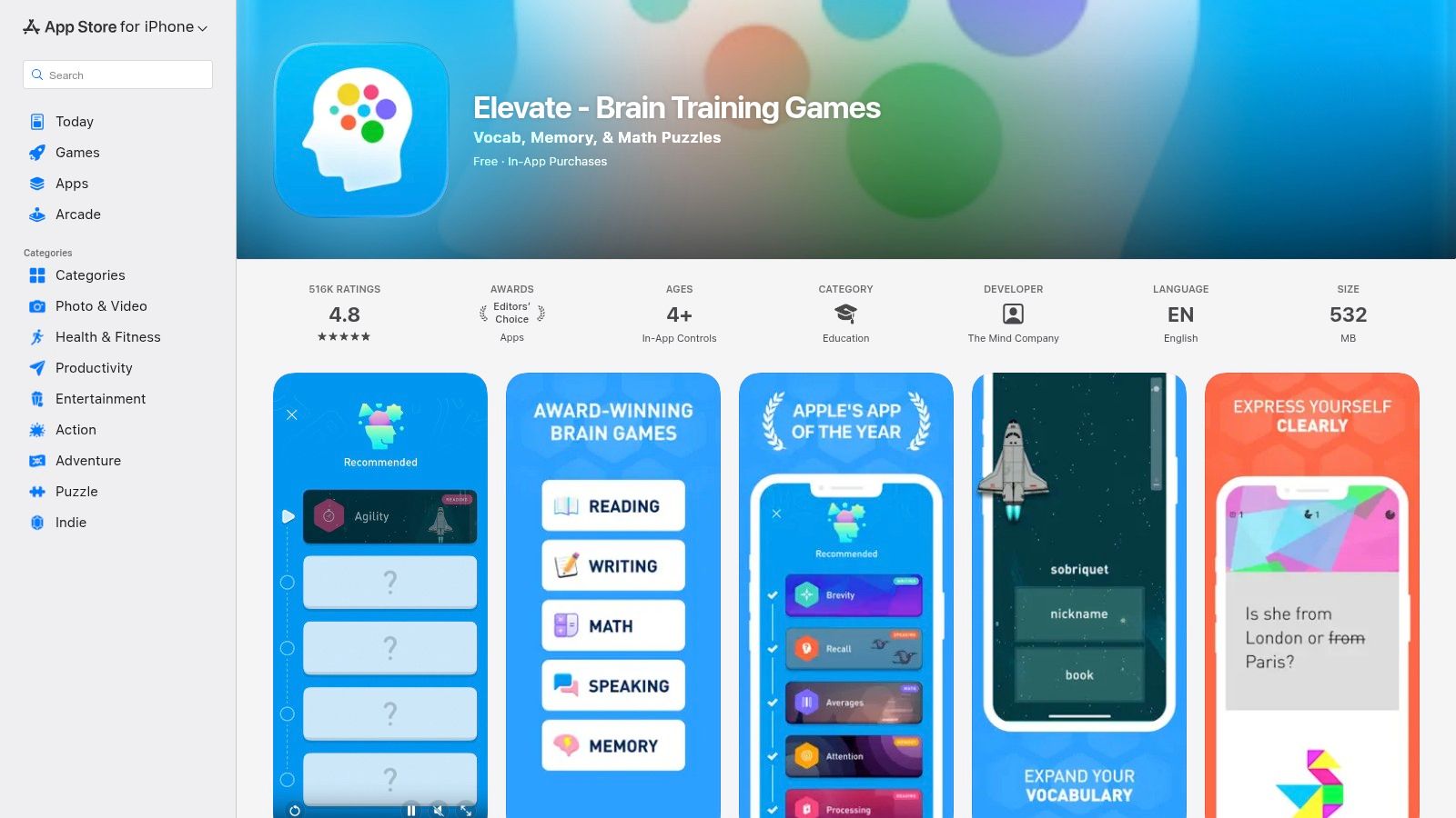 Elevate – Brain Training