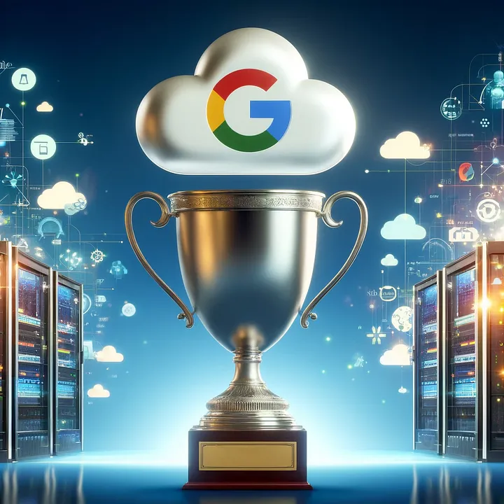 Google Cloud Champion Trophy. Created by DALL-E 2