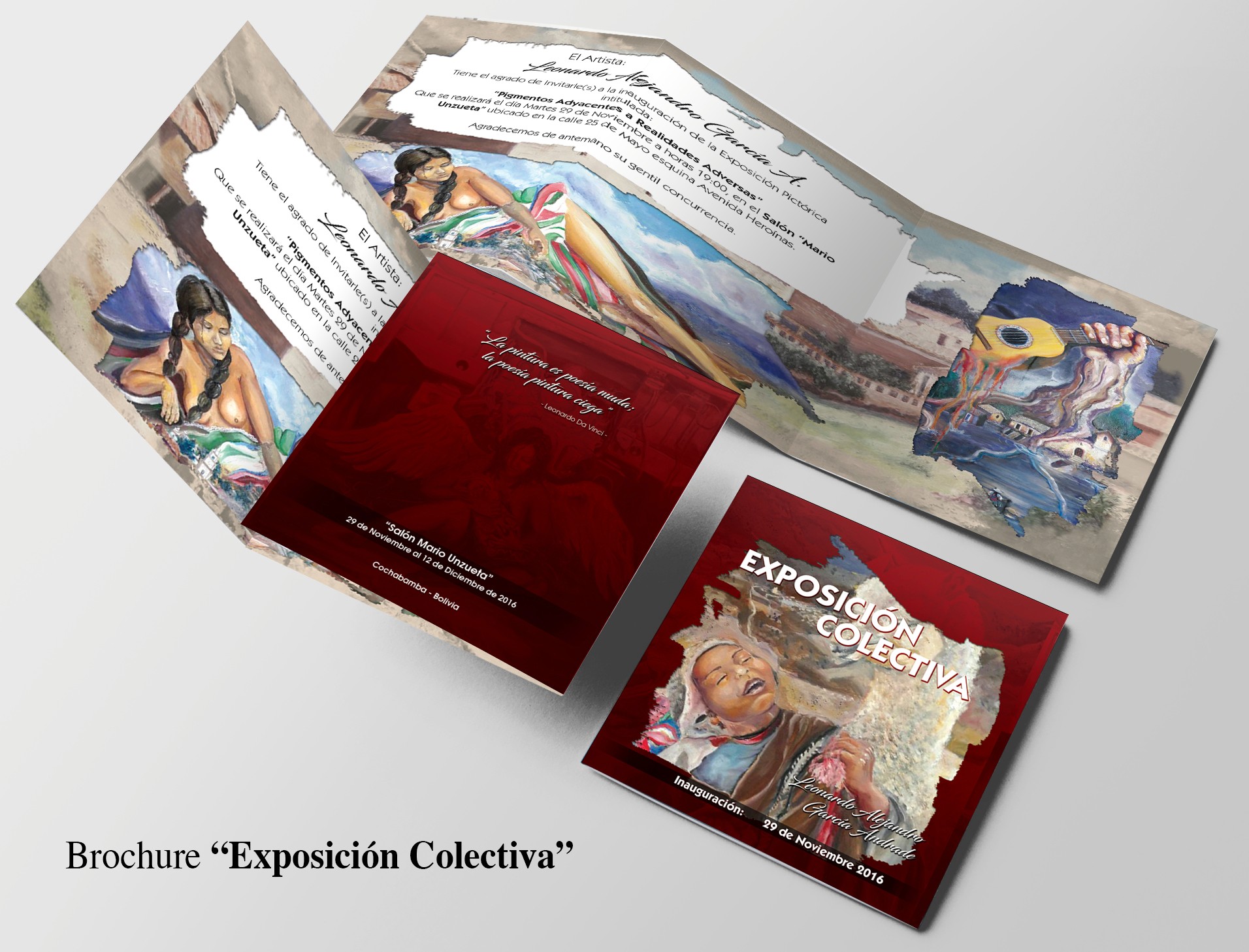 Diseño de brochure para exposición pictórica