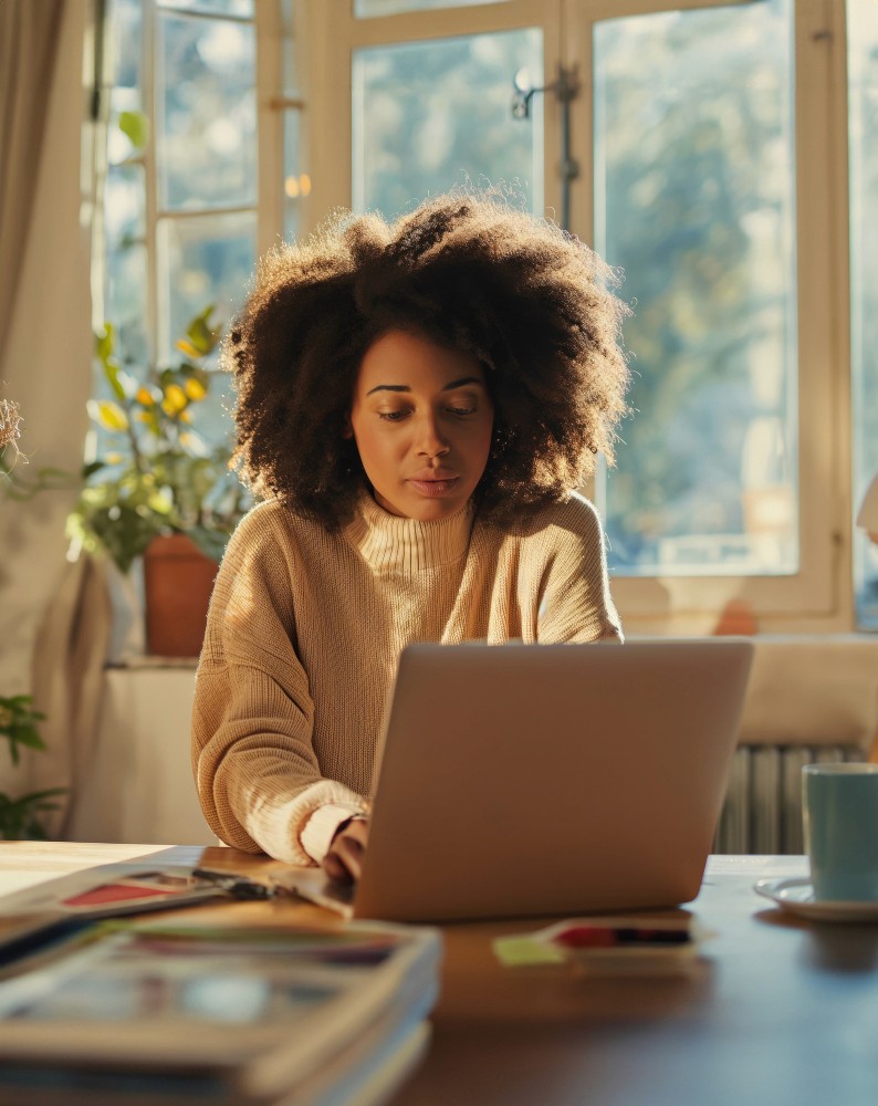 husband and wife working happily on a laptop
