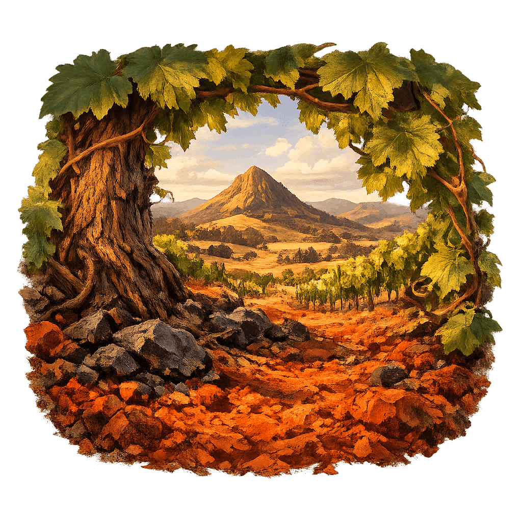 Detailed graphic of the Red Hill Douglas County wine region.