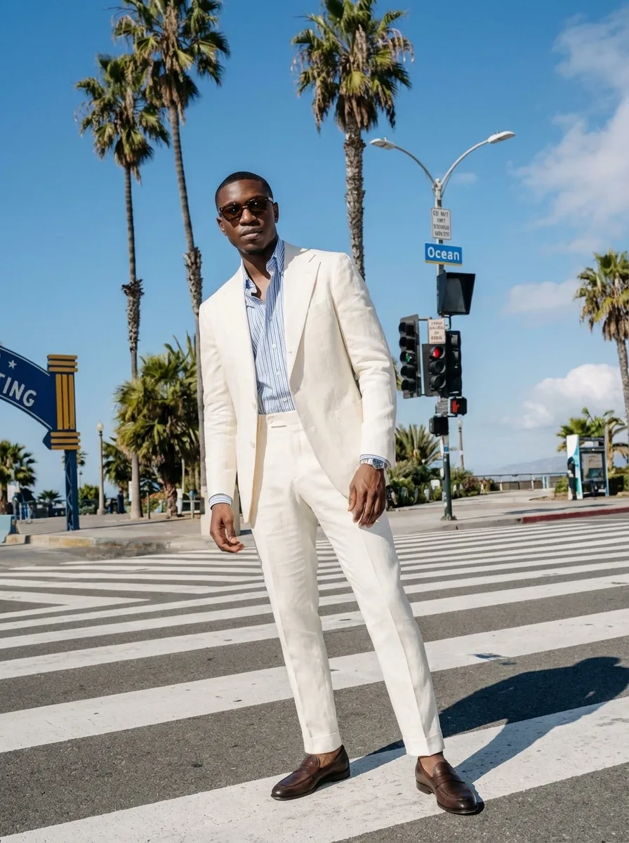 Fashion photoshoot with a woman posing in a dress