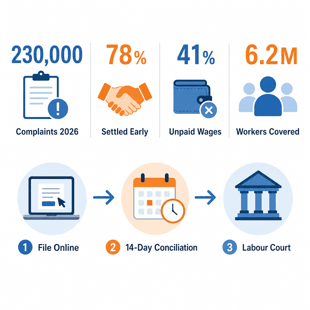 Infographic: Labour Complaint UAE - How to File with MOHRE and Track Status