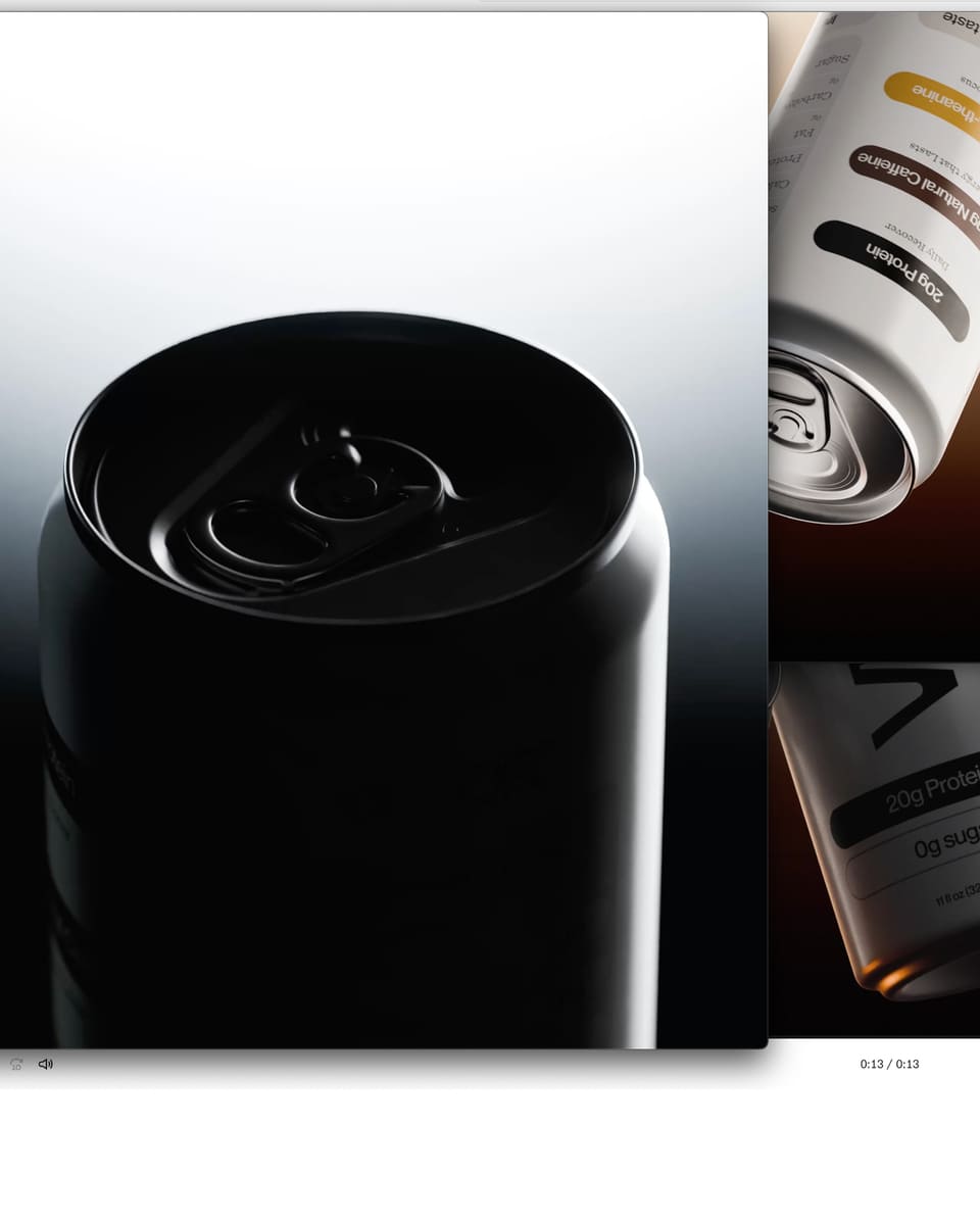 Layout design with images of VICTOR cans.