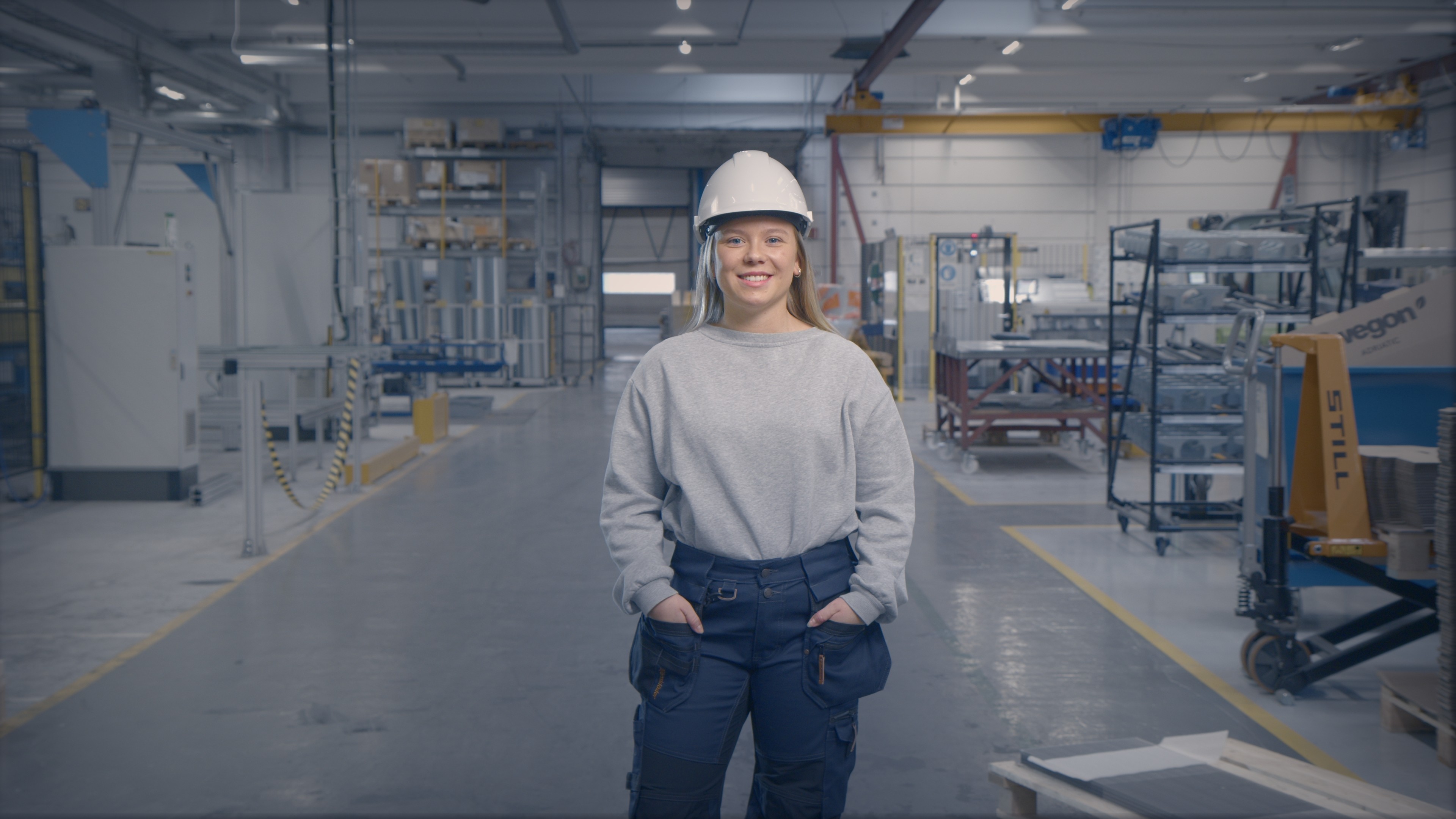 A women in a industrial setting