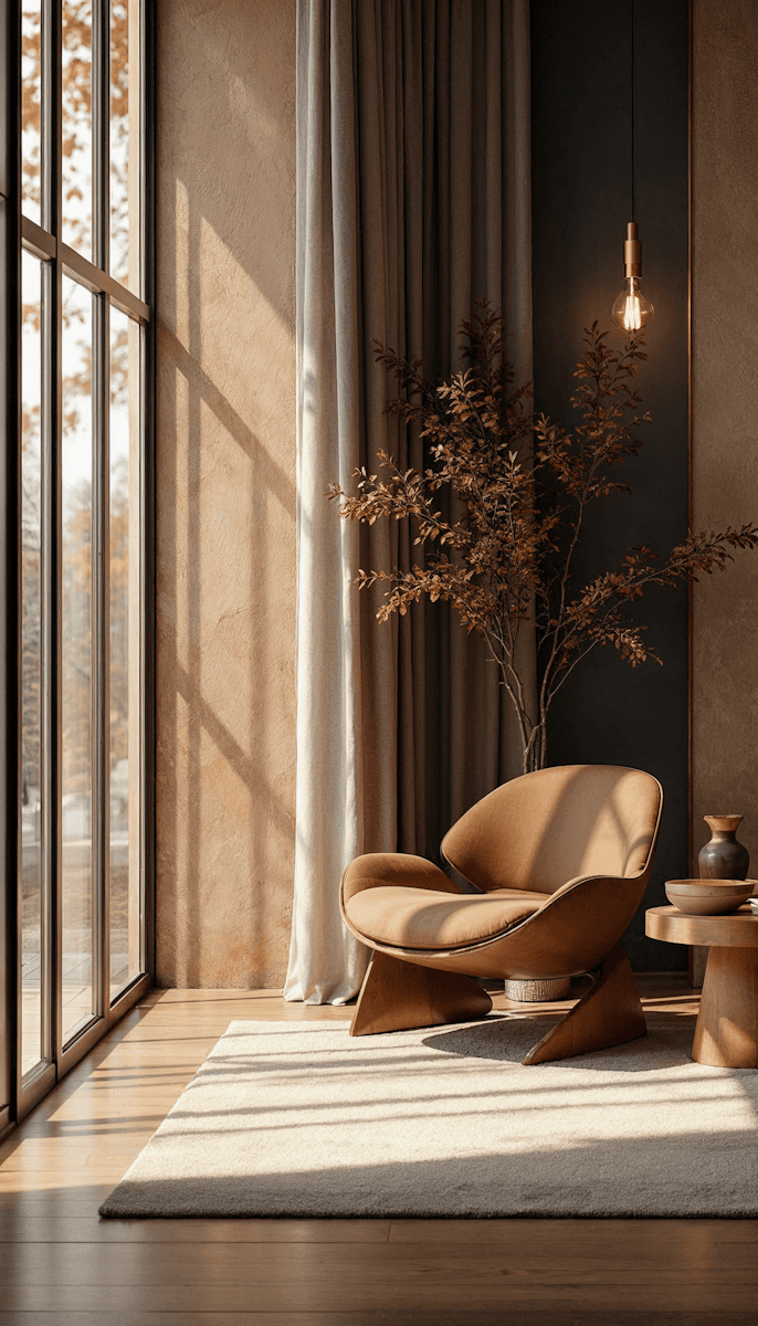 Modern Curved Armchair